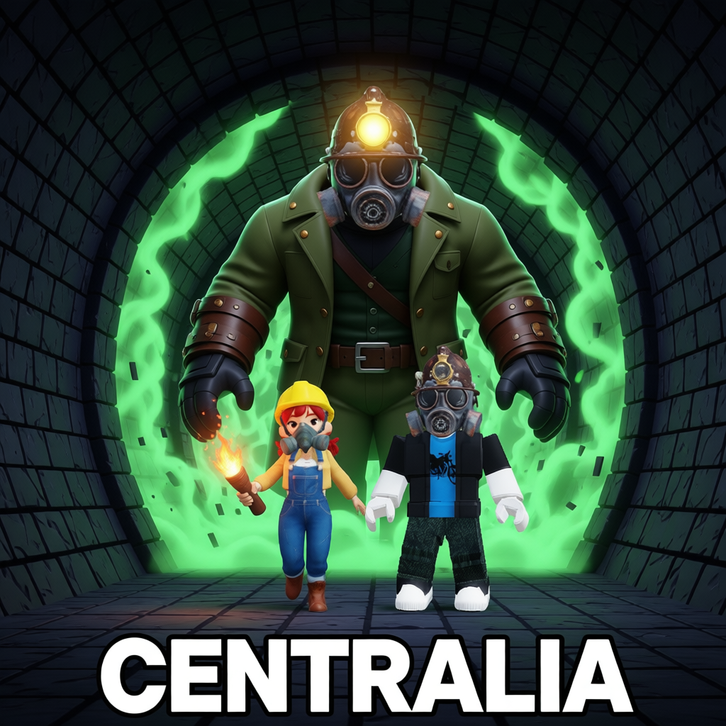 Two players face the looming Foreman in a toxic mine tunnel